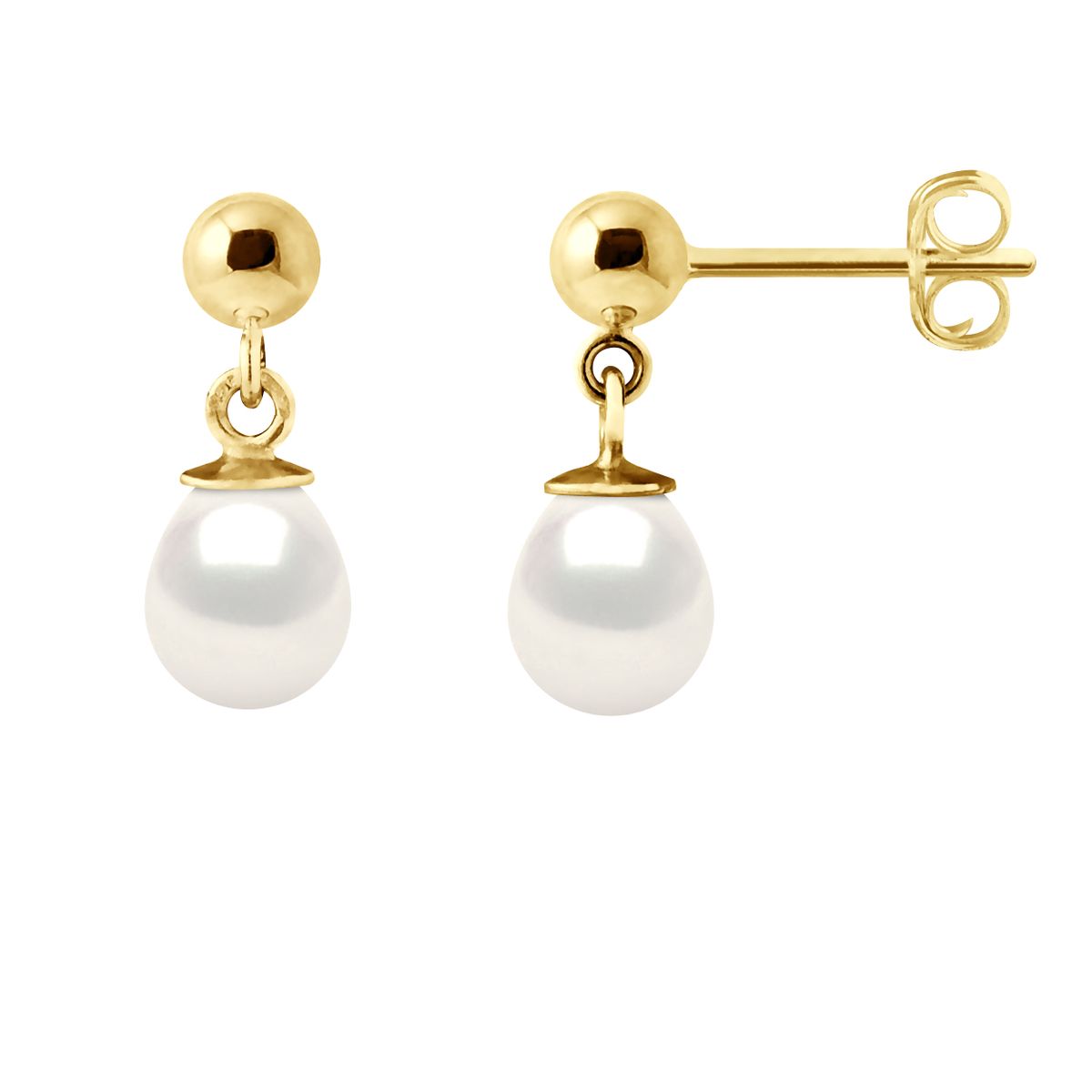 Elegante Gold-Perlenohrringe
