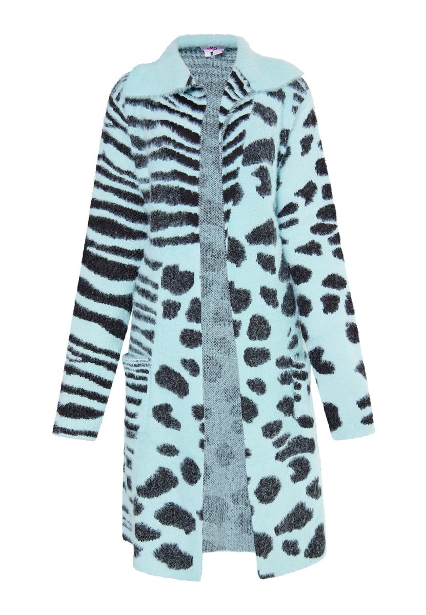 Cardigan mit Animal-Print-Mix