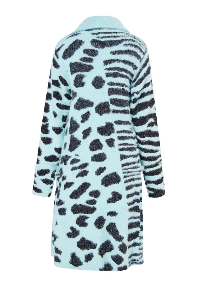 Cardigan mit Animal-Print-Mix