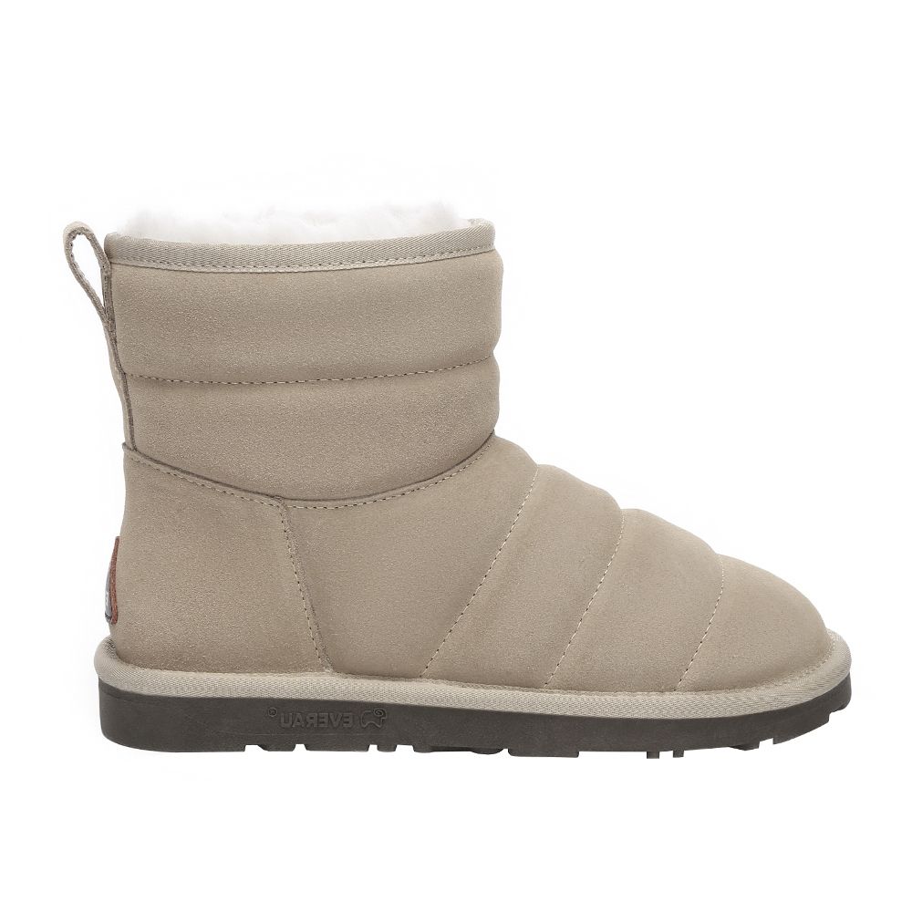 Gesteppte Wildleder Lammfellstiefel