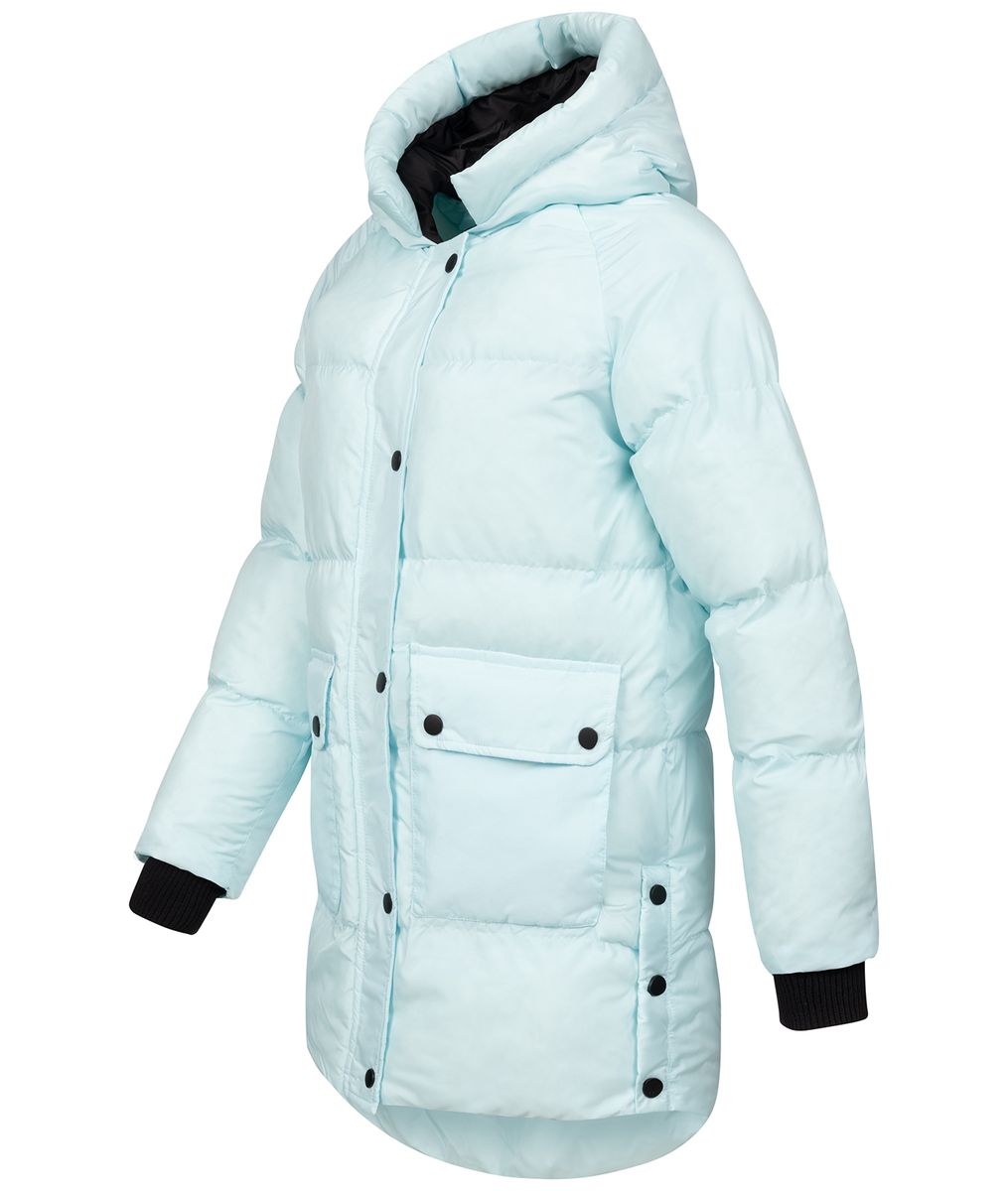 Lange wattierte Steppjacke