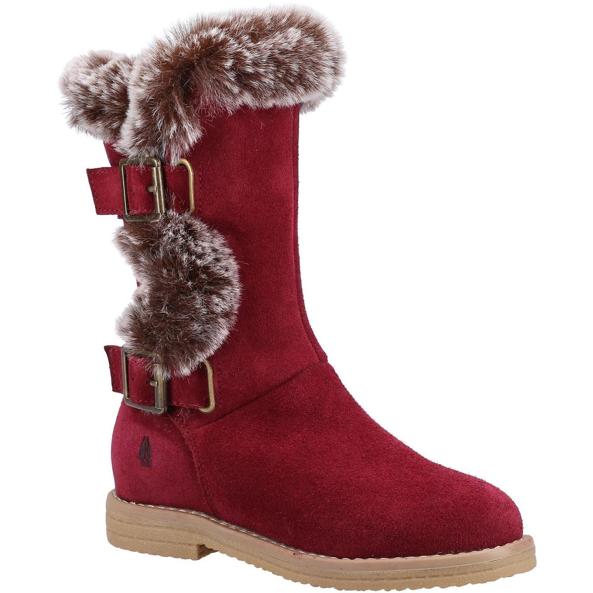 Suedestiefel mit Kunstfell-Besatz