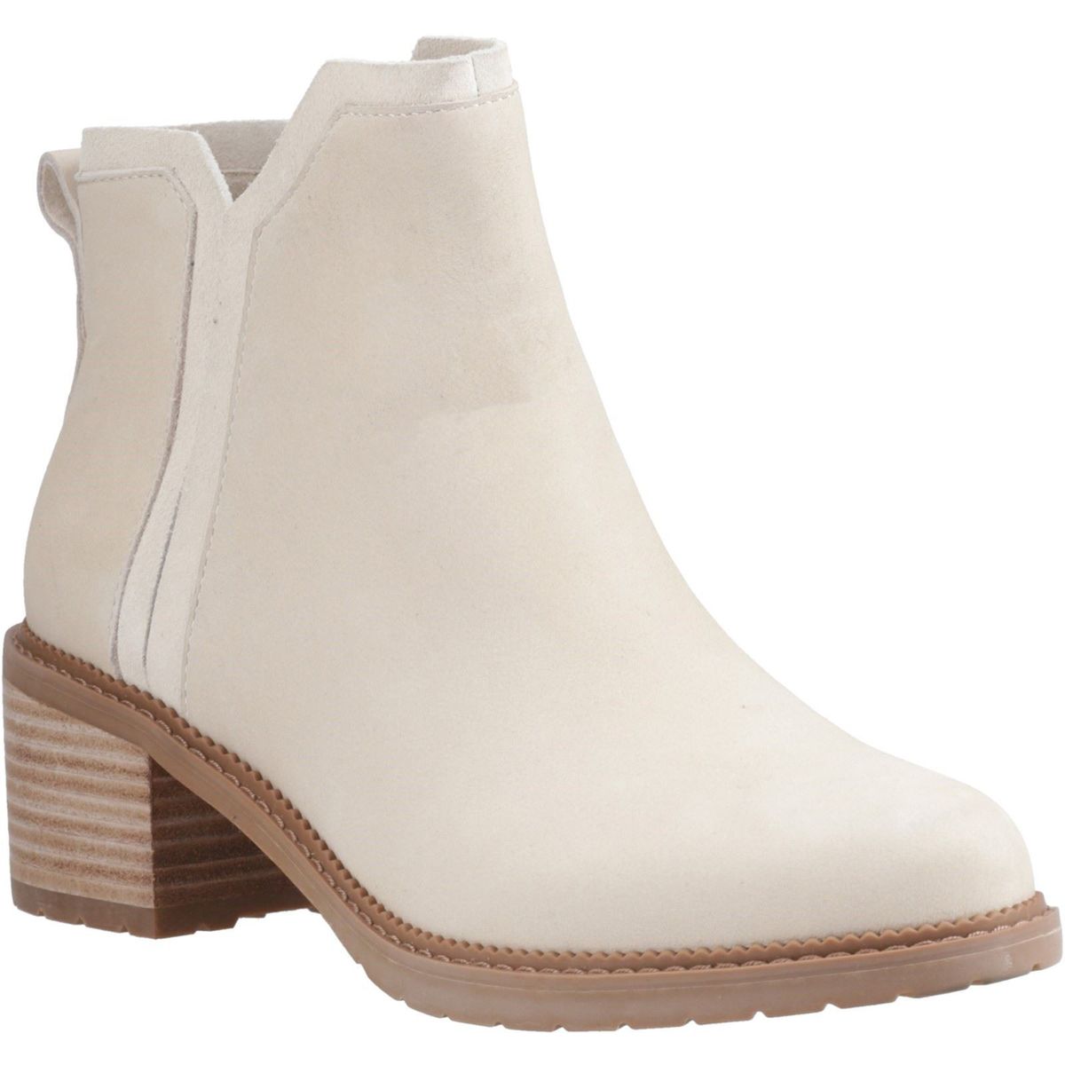 V-Ausschnitt Leder-Stiefeletten