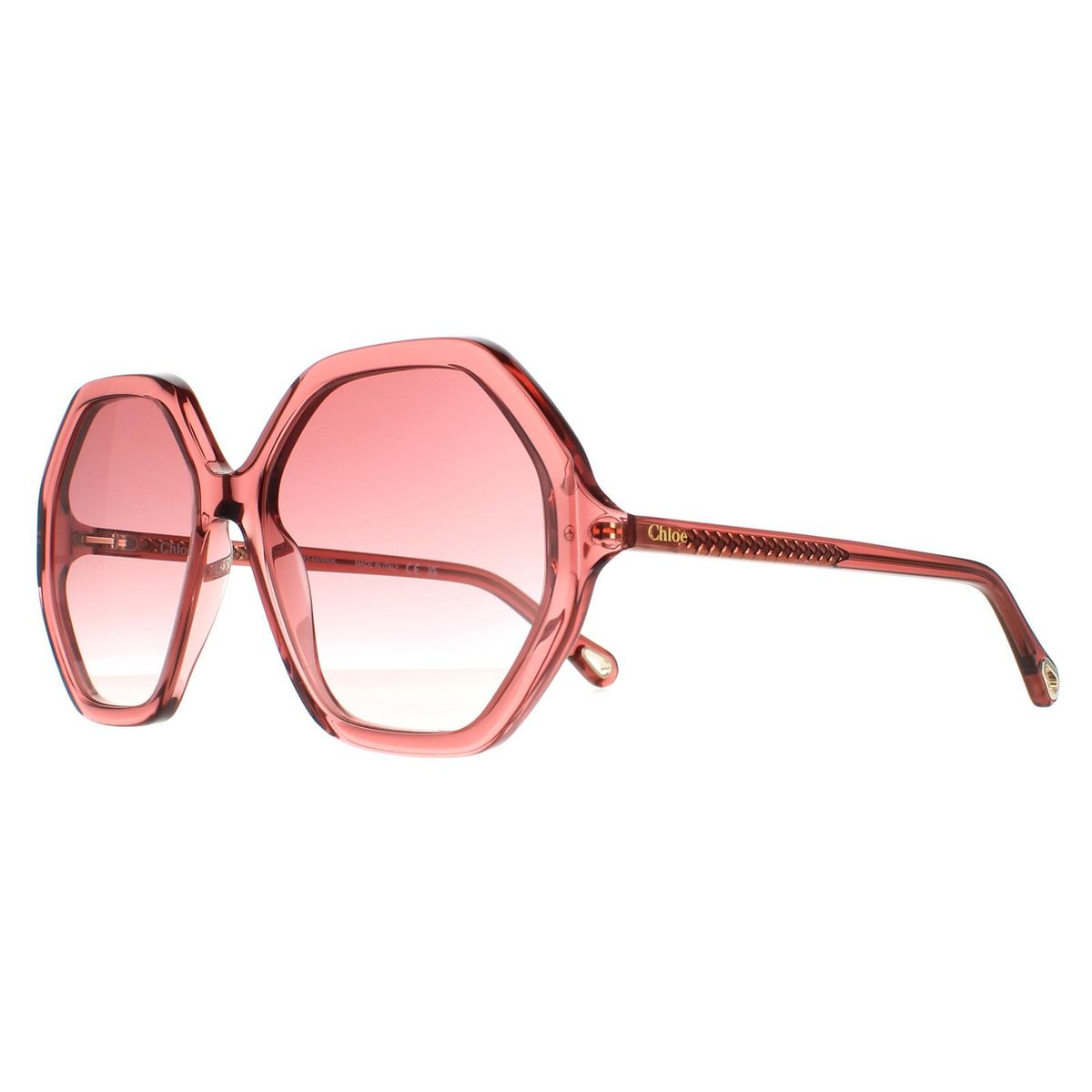 Sechseckige Acetat-Sonnenbrille mit Farbverlauf