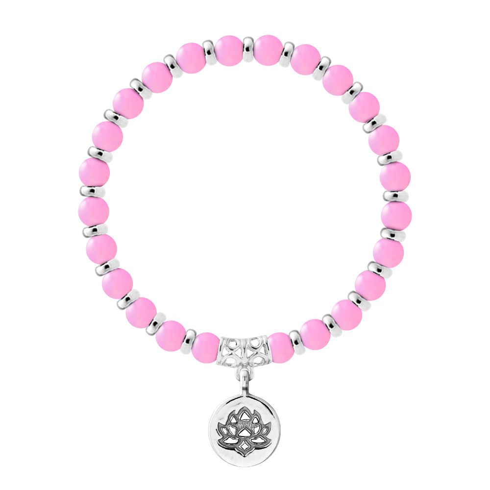 Armband mit Lotus-Anhänger und Achat