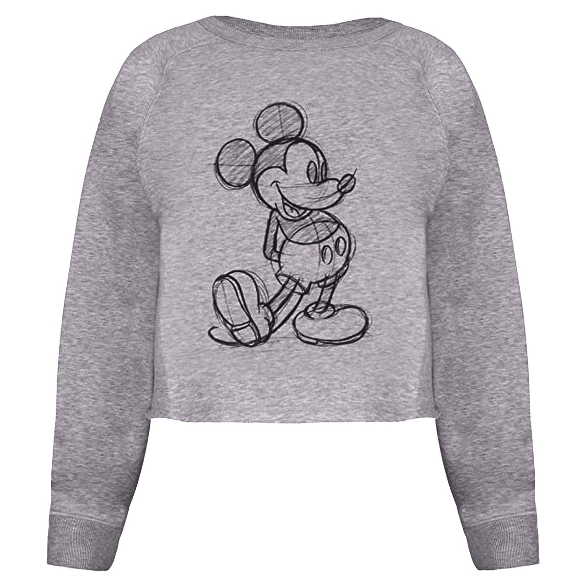 Kurz geschnittenes Raglan-Sweatshirt mit Skizzen-Print