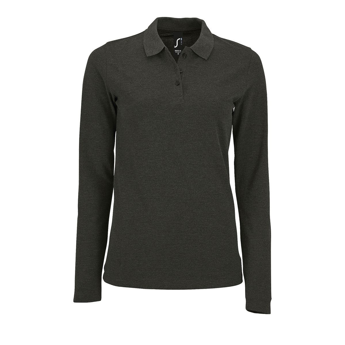 Langärmeliges Piqué-Poloshirt