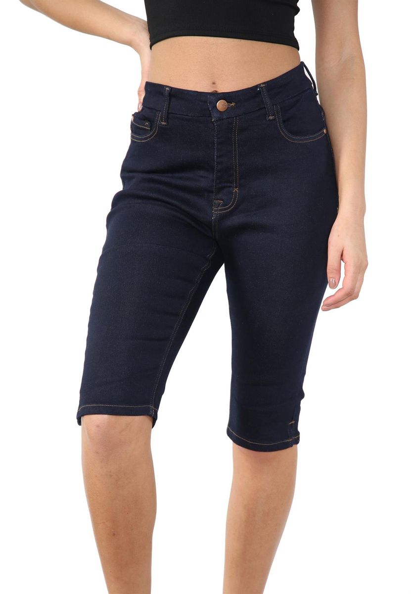 Hoch taillierte Magic Shaping Denim-Caprihose
