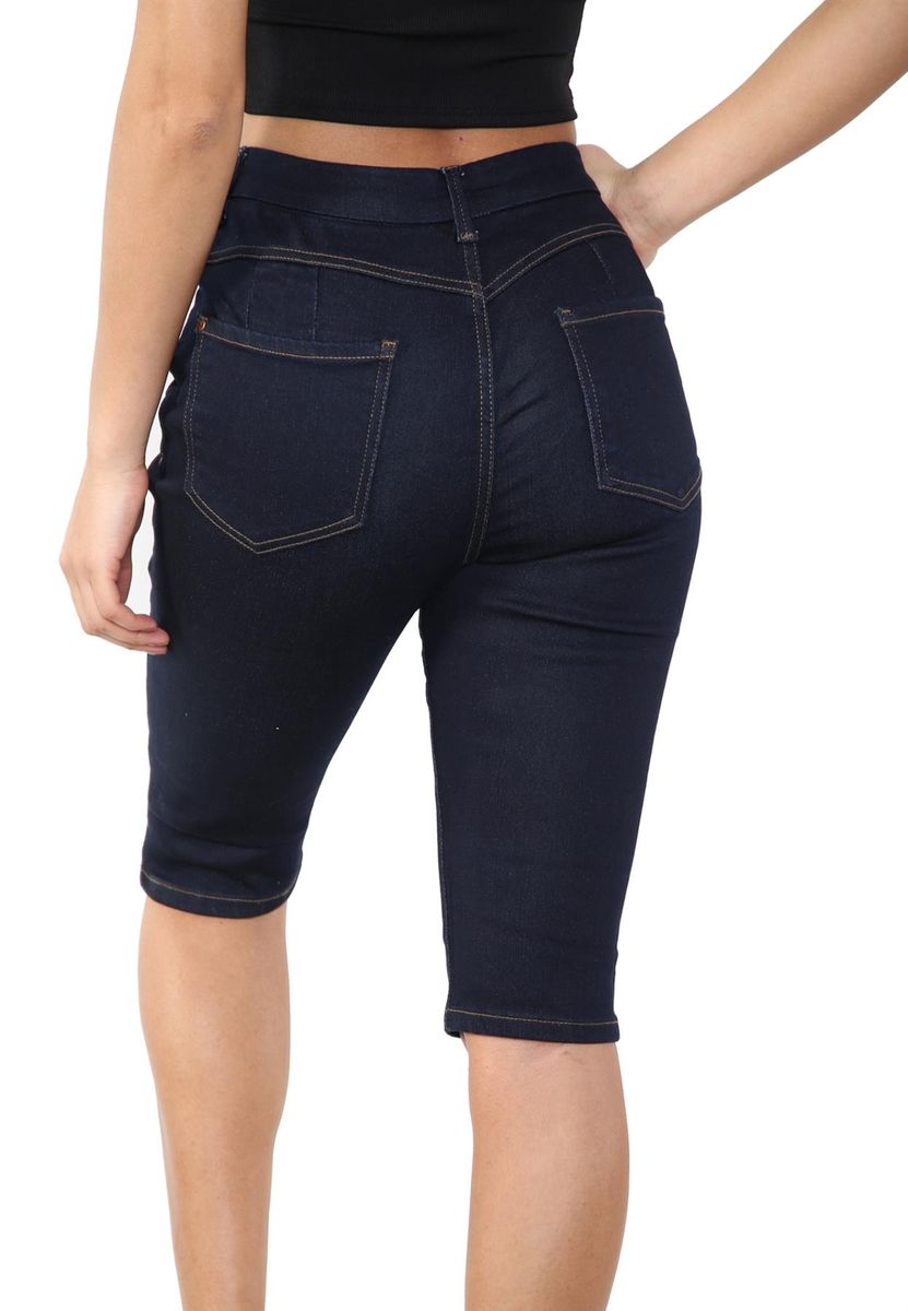 Hoch taillierte Magic Shaping Denim-Caprihose