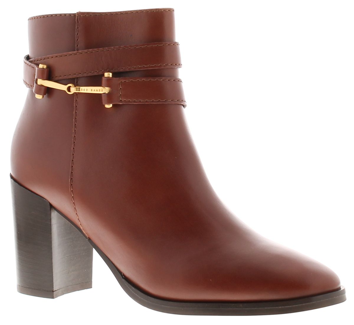 Elegante Lederstiefeletten mit Metallelement