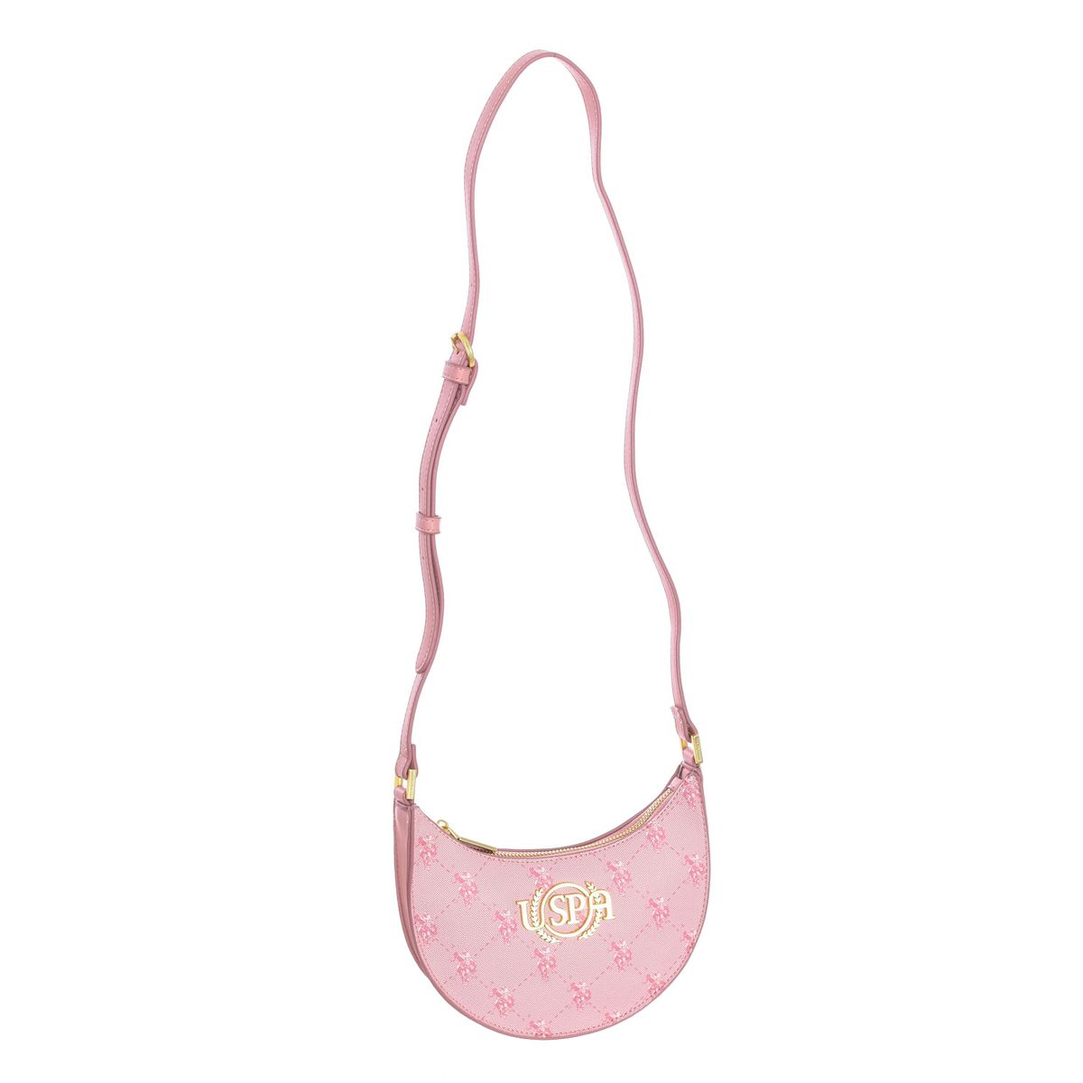 Halbmond-Umhängetasche mit Monogramm
