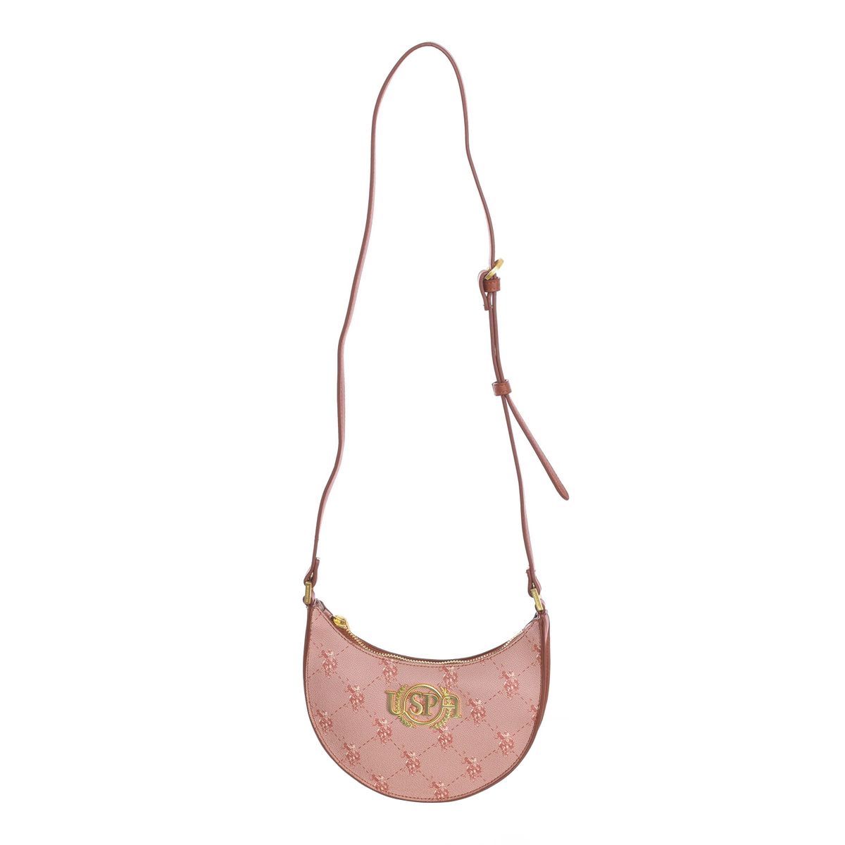 Halbmond-Umhängetasche mit Monogramm