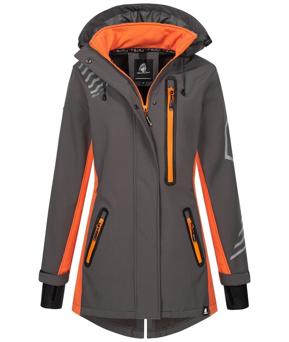 Langer funktioneller Softshell-Outdoor-Mantel