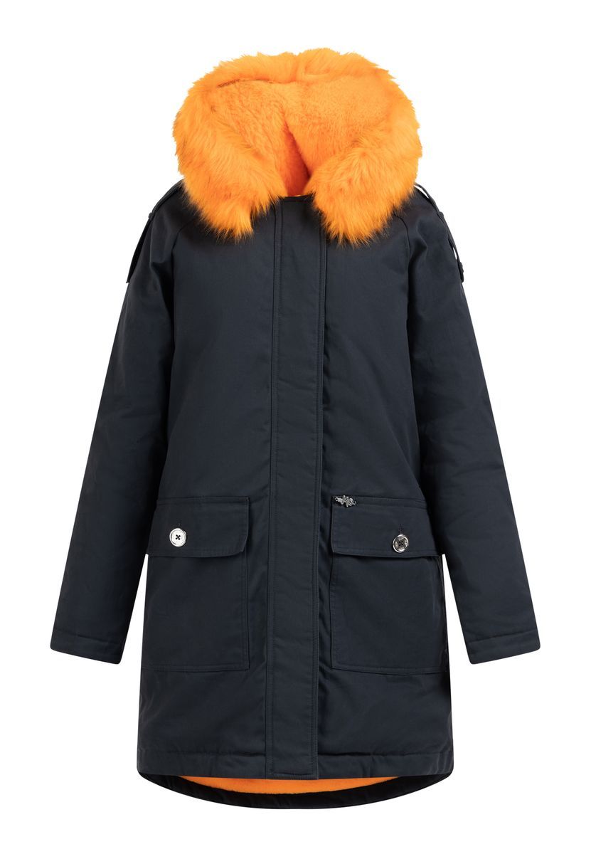 Wattierter Winterparka mit Kunstfellbesatz