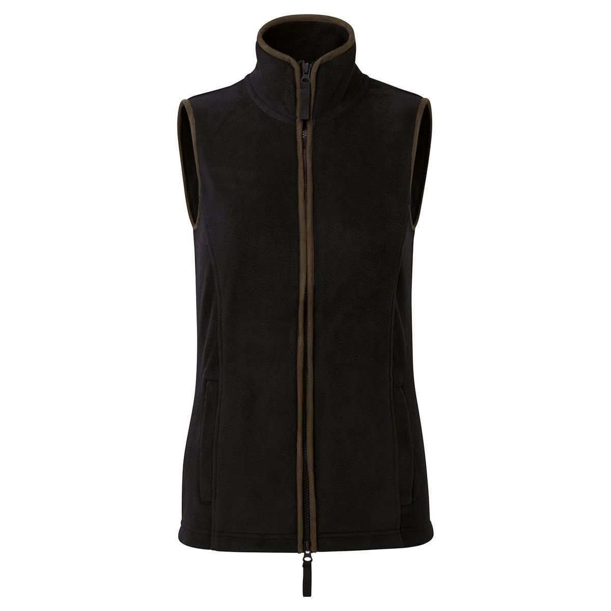 Fleece-Gilet mit Kontrastpaspelierung