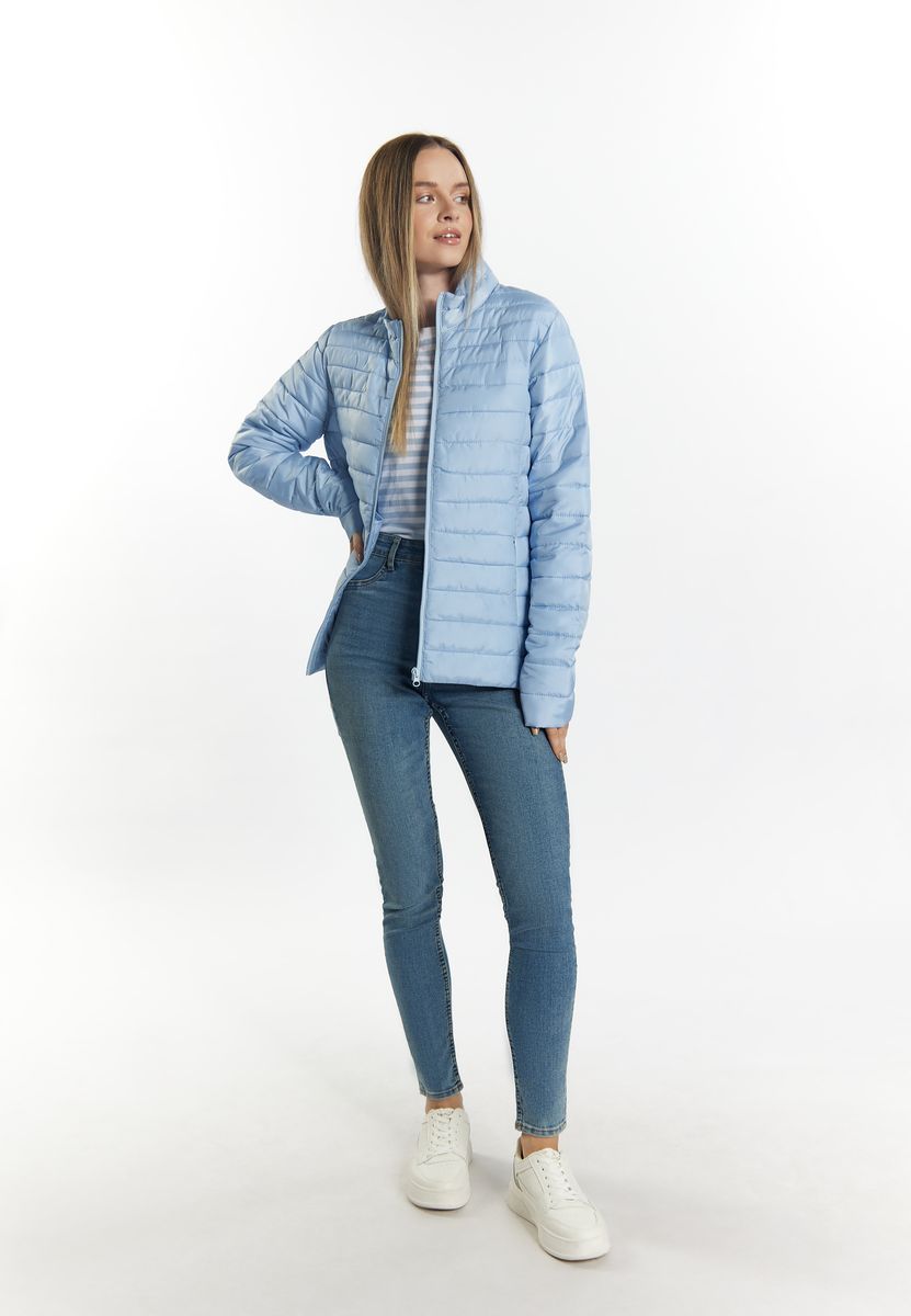 Schimmernde Steppjacke mit Stehkragen
