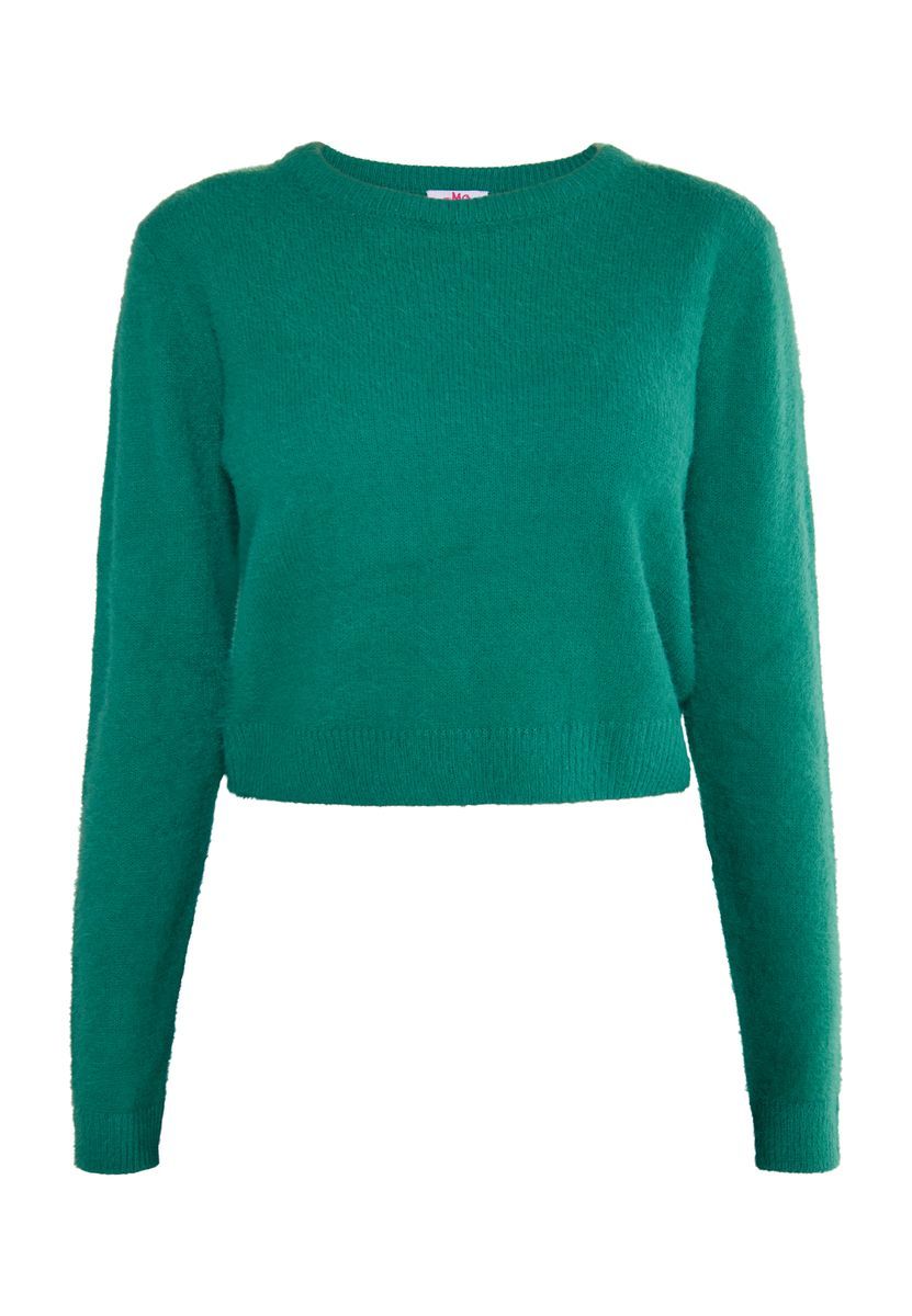 Weicher flauschiger verkürzter Pullover