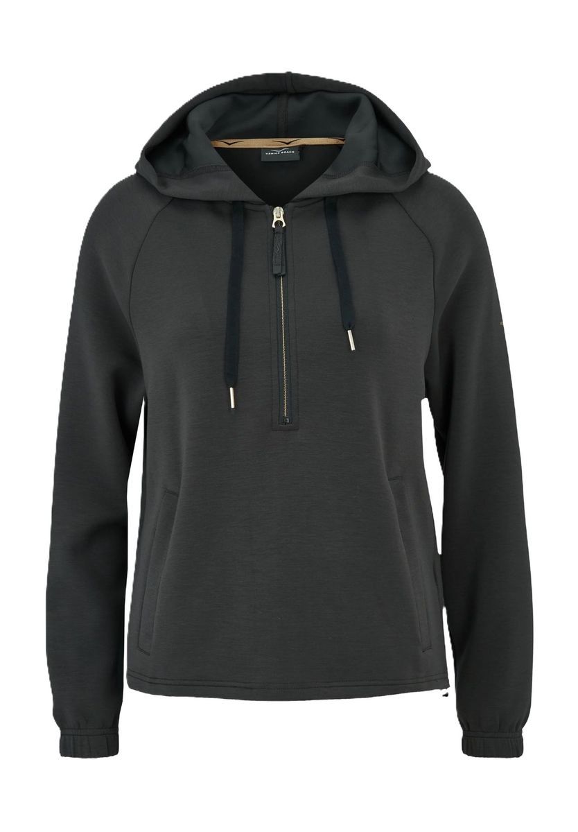 Kapuzensweatshirt mit halbem Reißverschluss