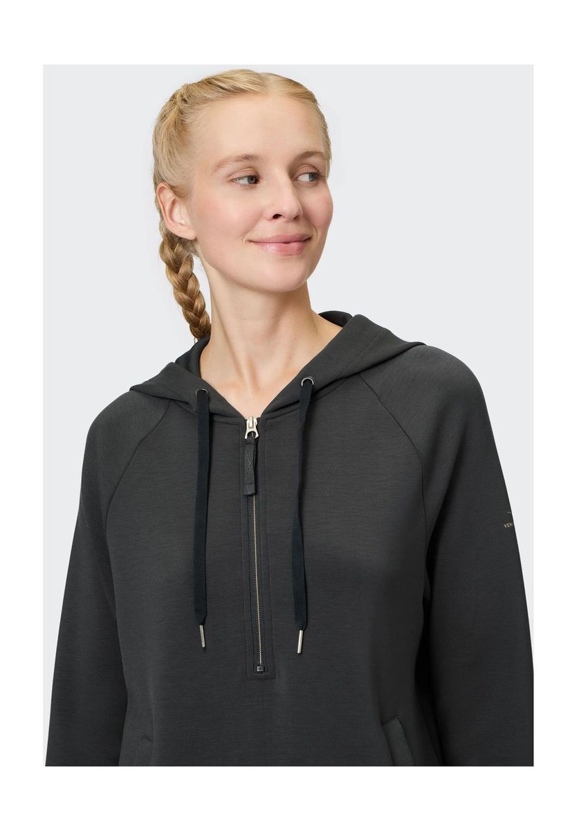 Kapuzensweatshirt mit halbem Reißverschluss