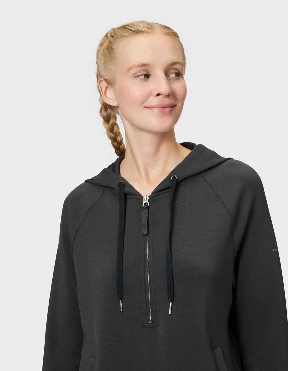 Kapuzensweatshirt mit halbem Reißverschluss