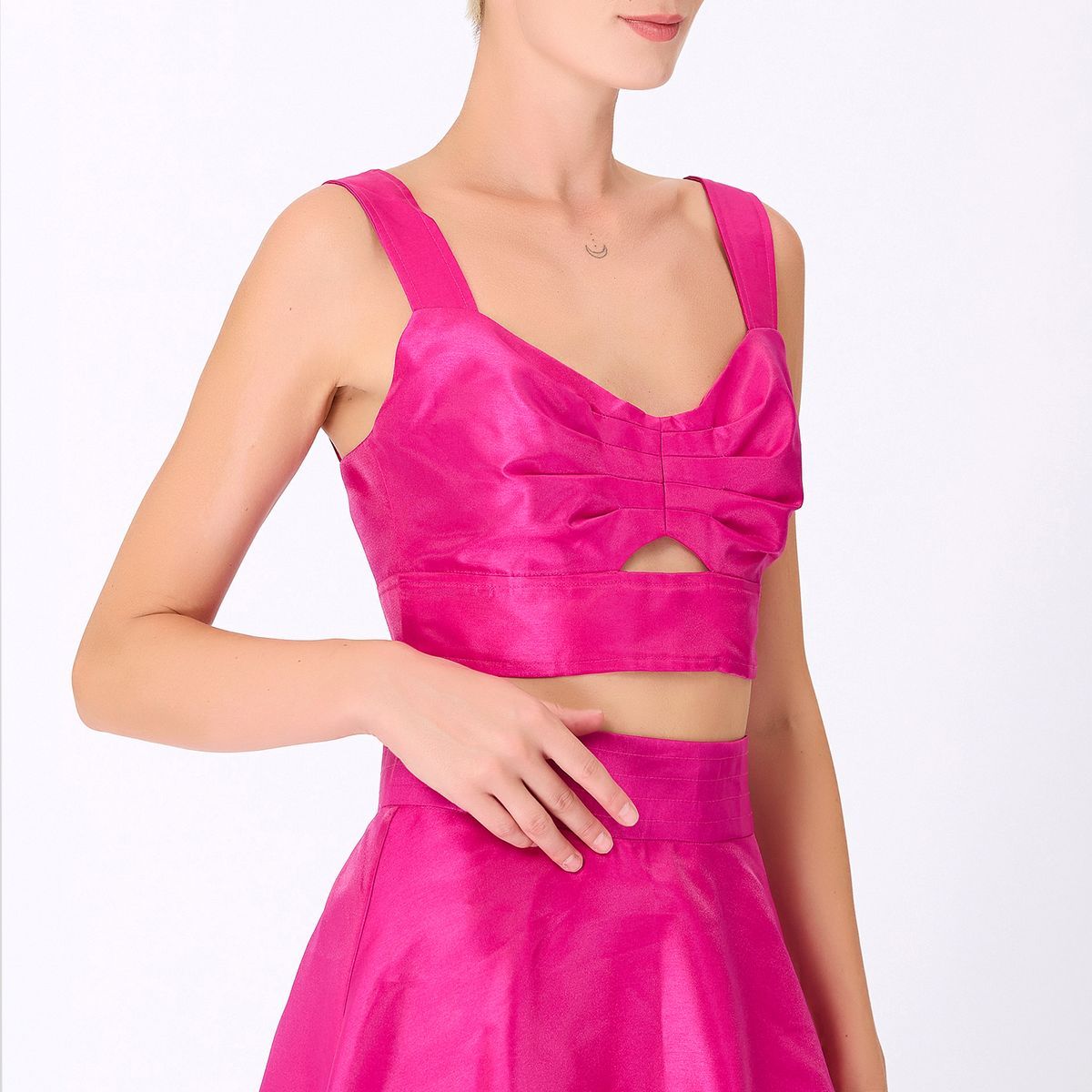 Plissiertes Bustier-Top aus Taft
