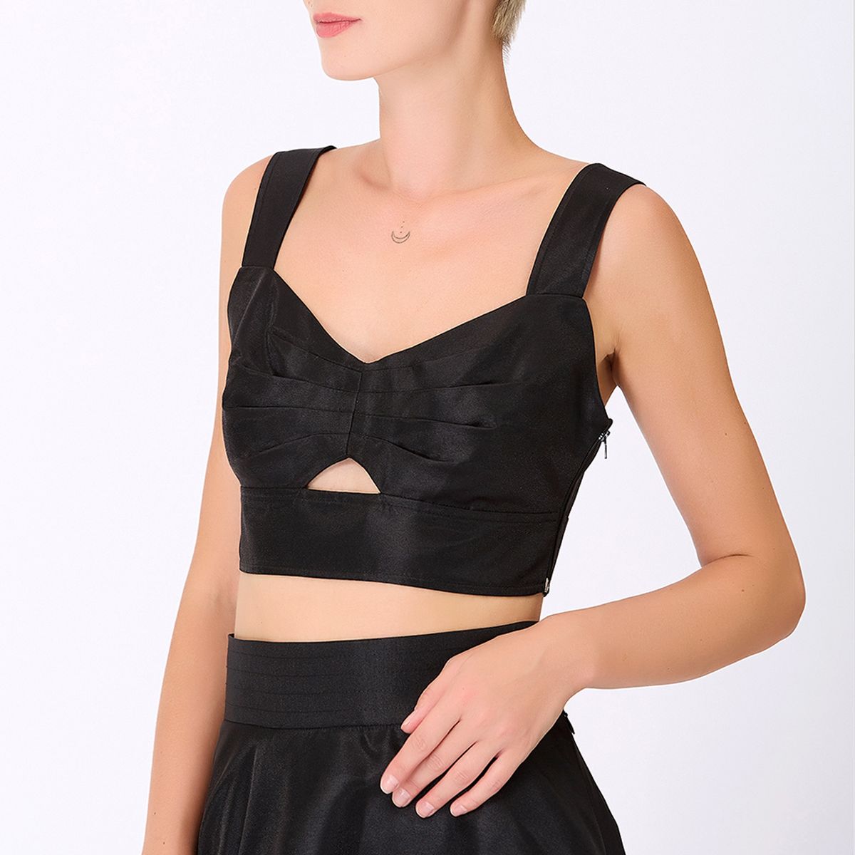 Plissiertes Bustier-Top aus Taft