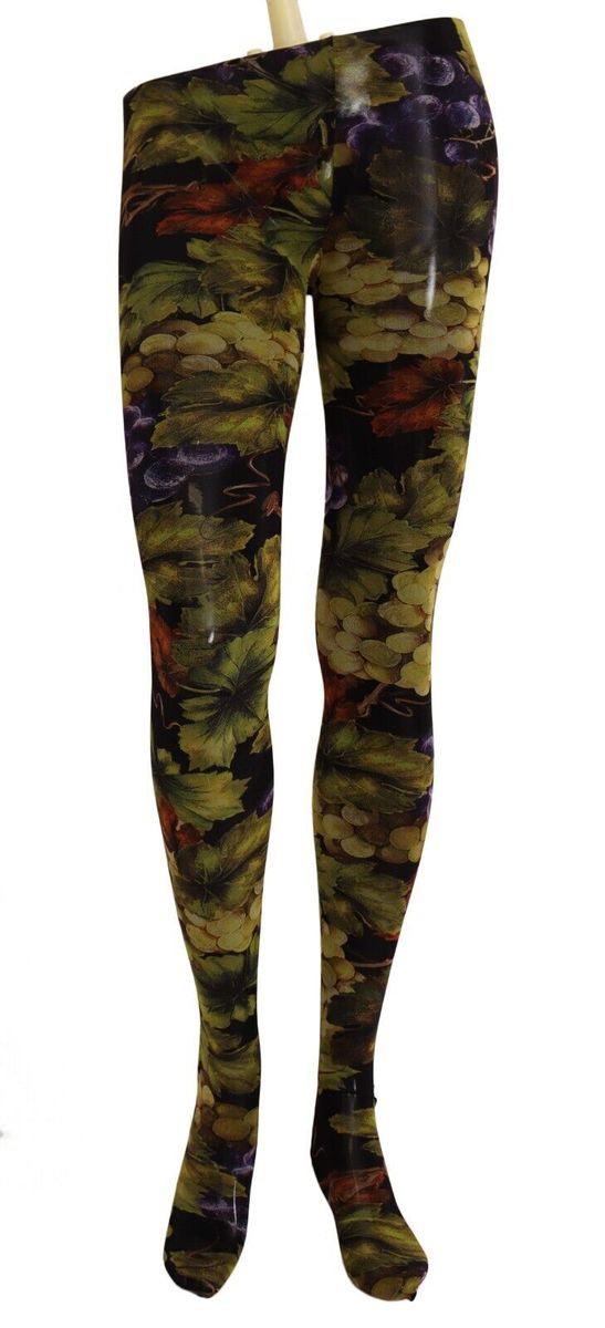 Künstlerische Strumpfhose mit Trauben-Print