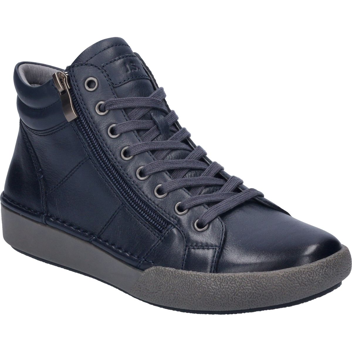 Leder-Sneaker mit seitlichem Reißverschluss