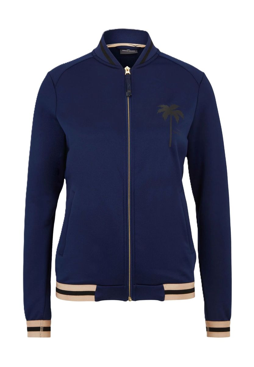 Zip-Up Trainingsjacke mit Palmen-Print