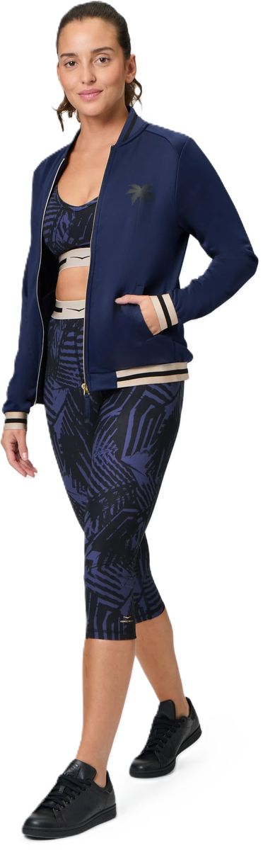 Zip-Up Trainingsjacke mit Palmen-Print