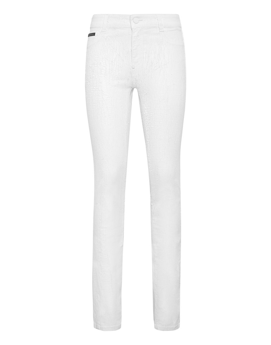 Stretch-Denim-Jeggings mit Crackle-Effekt