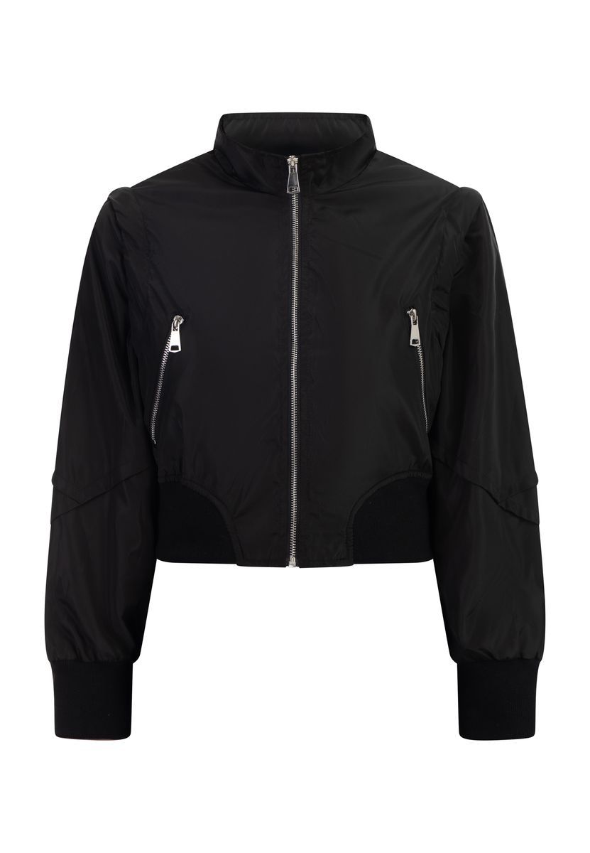 Kurz geschnittene Blousonjacke mit Rippbündchen