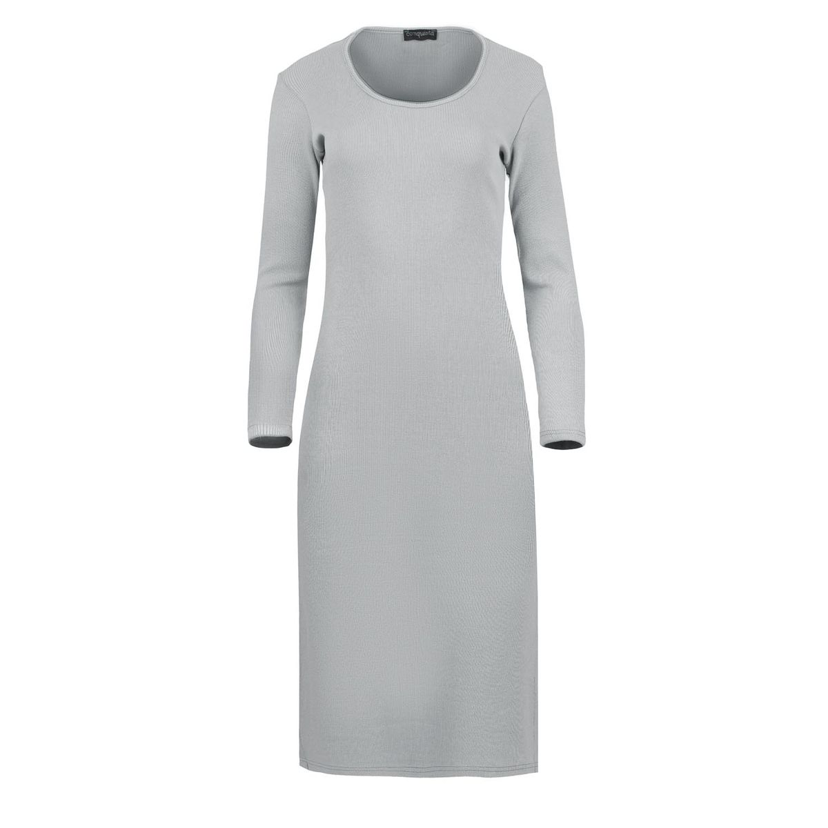 Geripptes Langarm-Midikleid