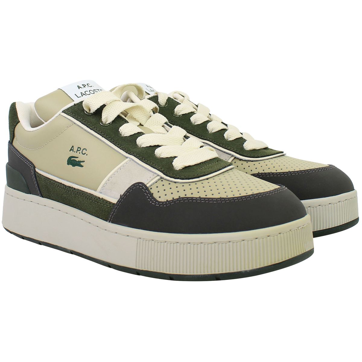 Chunky Plateau-Sneaker im Materialmix
