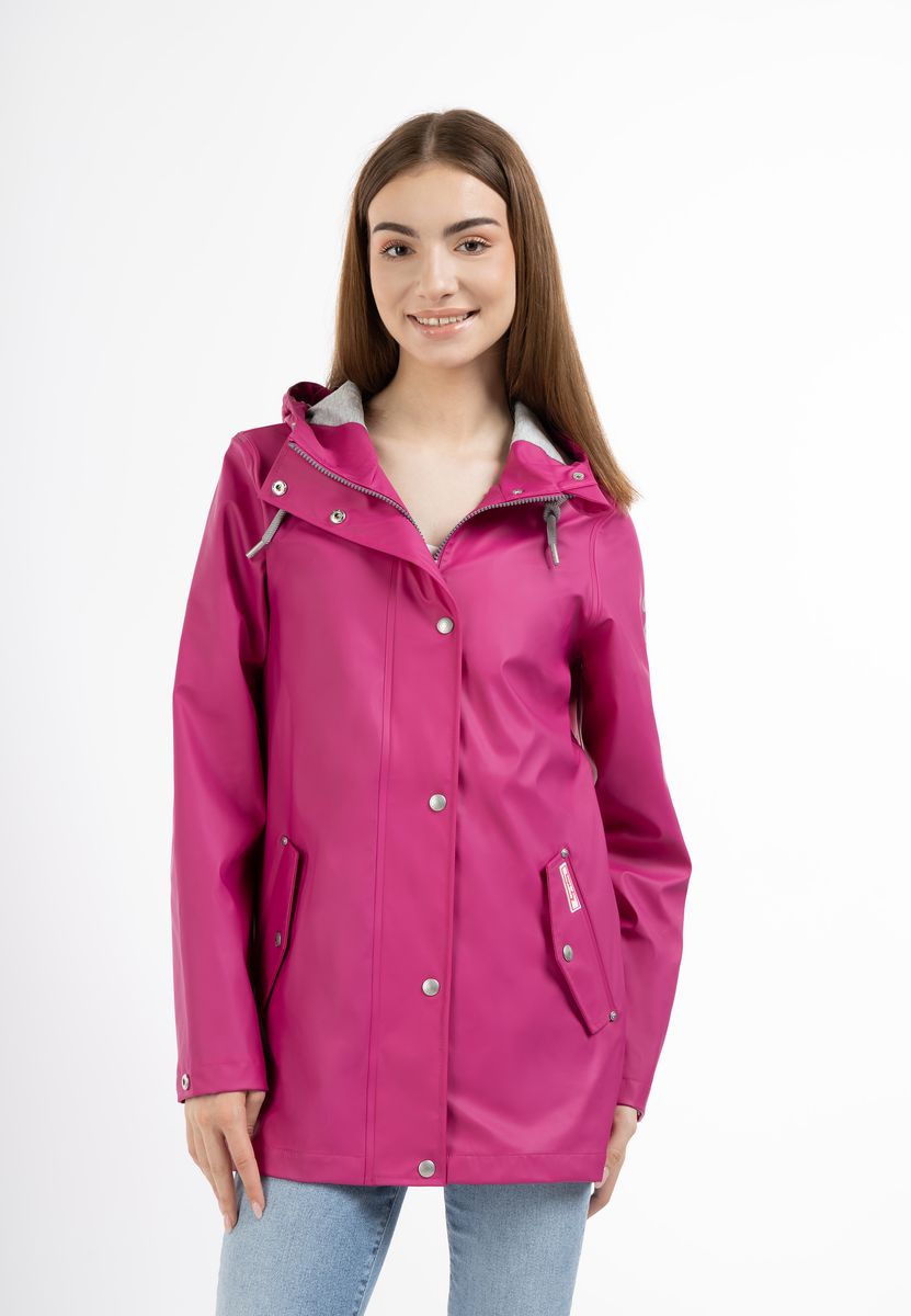 Taillierter Regenparka mit Kapuze