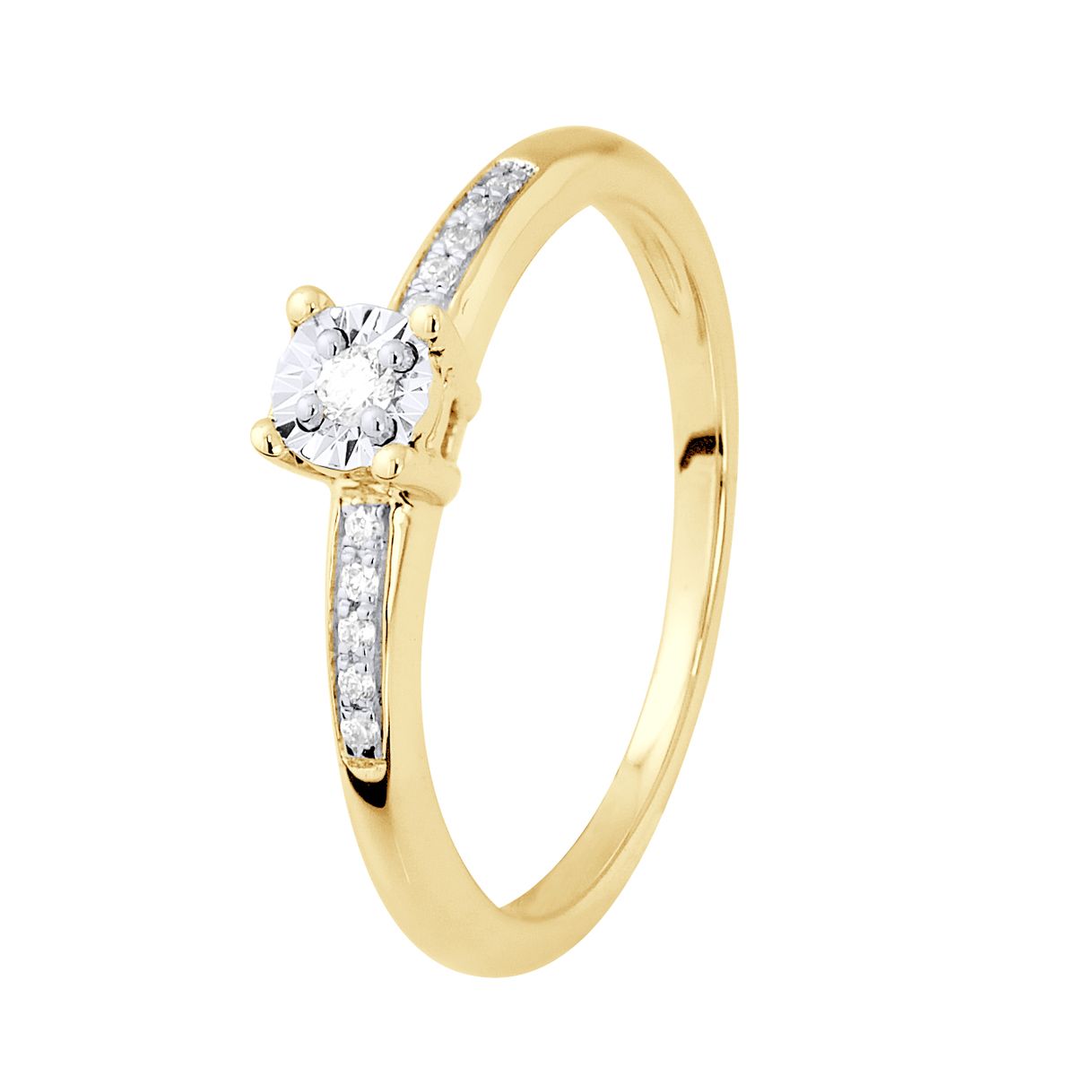 Solitärring mit Diamanten im Illusion-Set