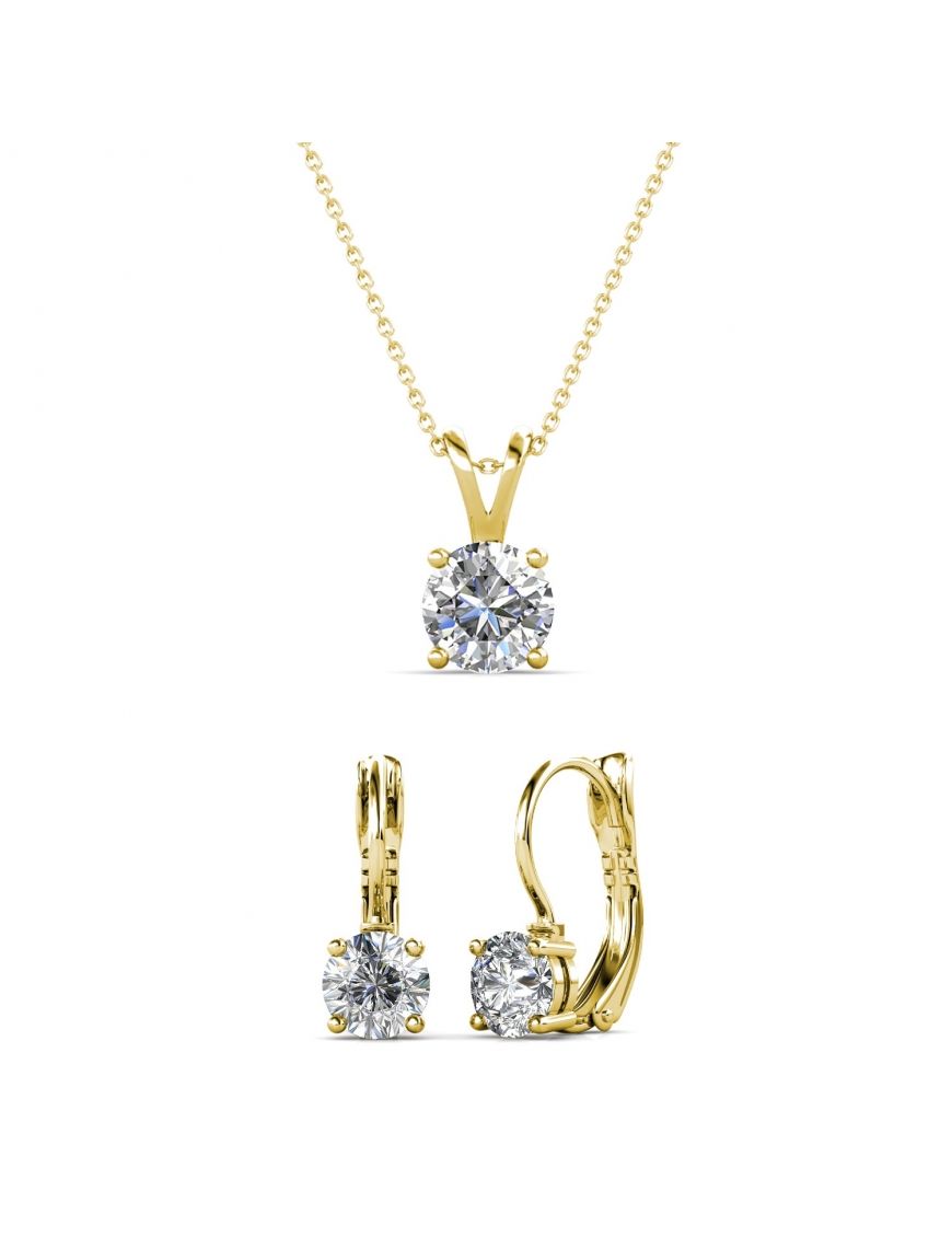 Elegantes Schmuckset mit runden Kristallen