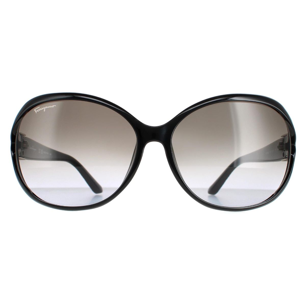 Übergroße ovale Sonnenbrille mit strukturierten Bügeln