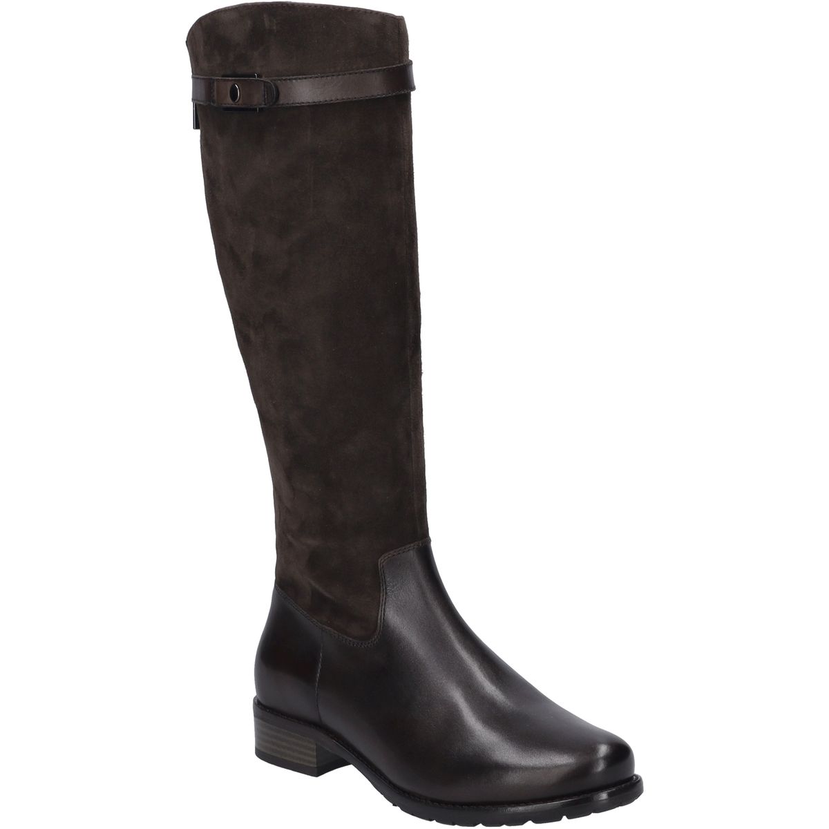 Elegante Kniehohe Leder- und Wildlederstiefel
