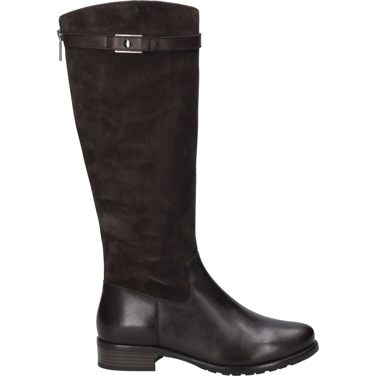 Elegante Kniehohe Leder- und Wildlederstiefel