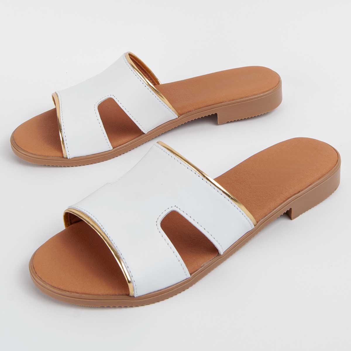 Minimalistische Leder-Sandalen mit H-Riemen