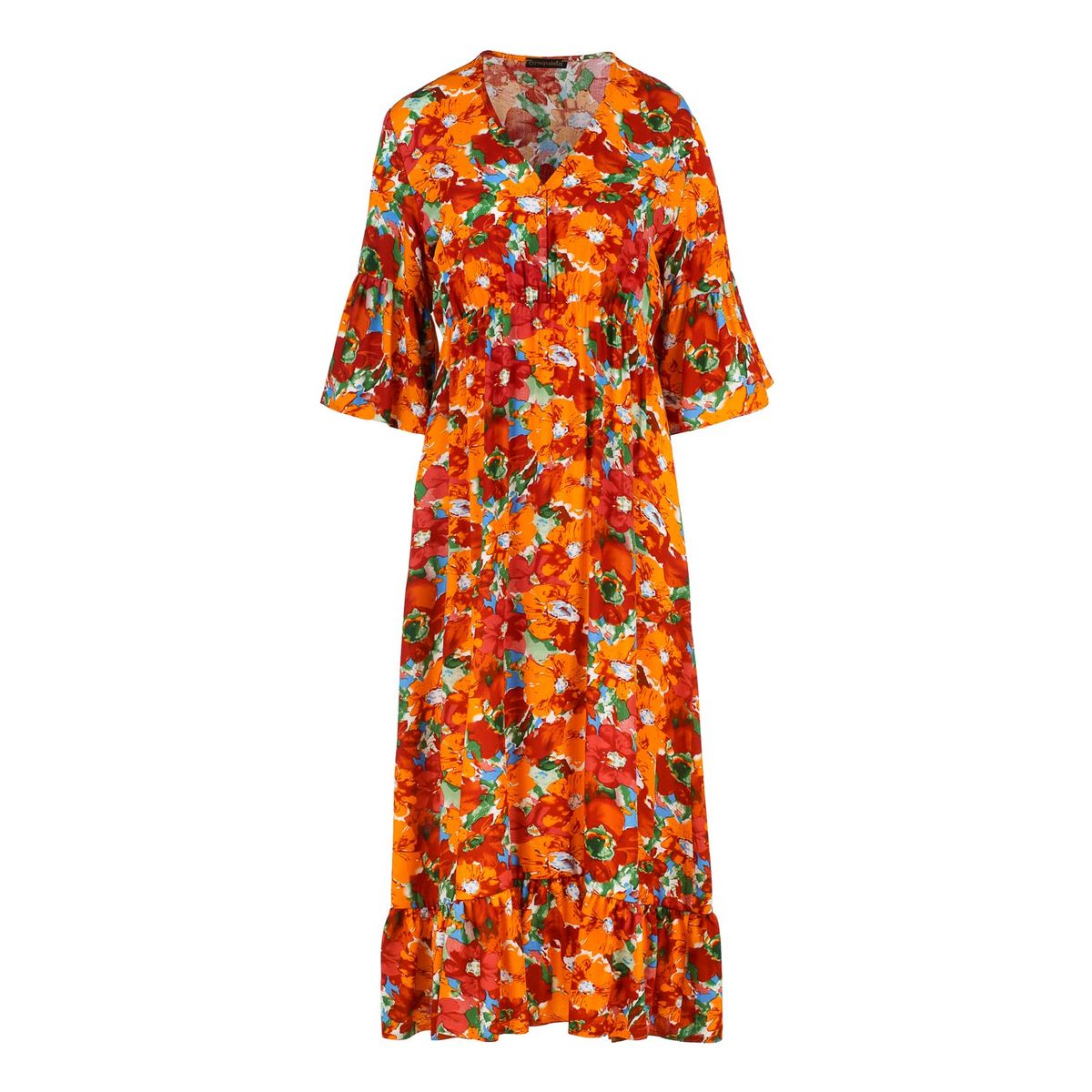 Florales Midikleid mit Empire-Linie