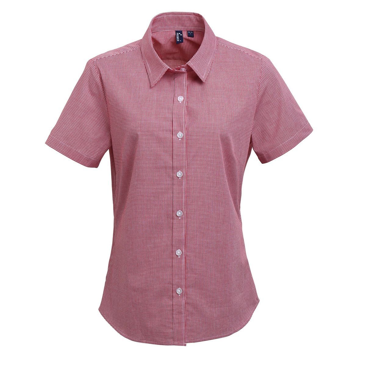Tailliertes Kurzarm-Gingham-Hemd