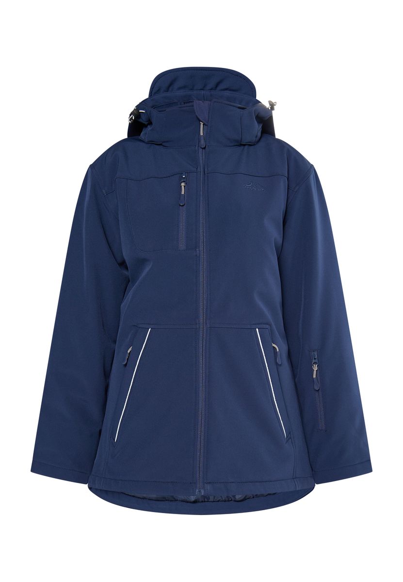 Wattierte Softshelljacke mit Kapuze