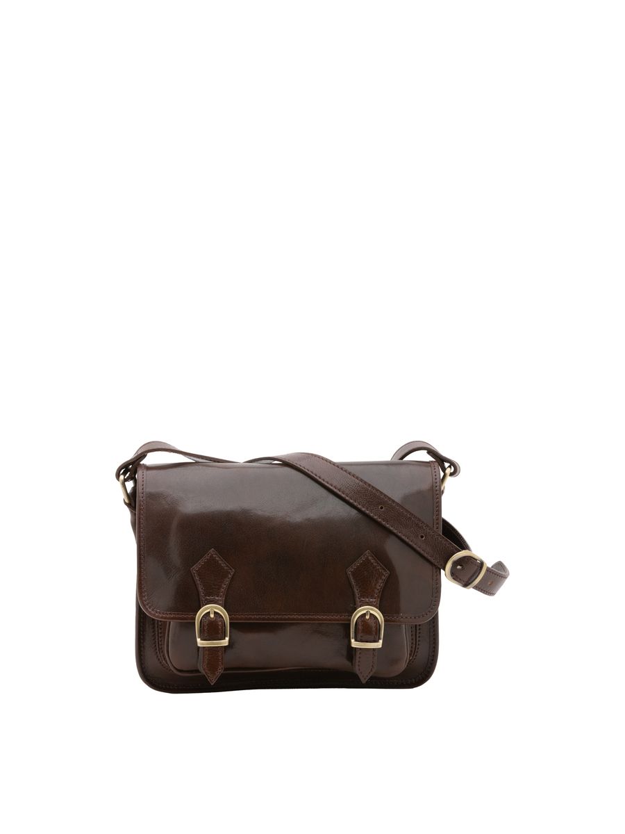 Klassische Satchel-Schultertasche aus Leder