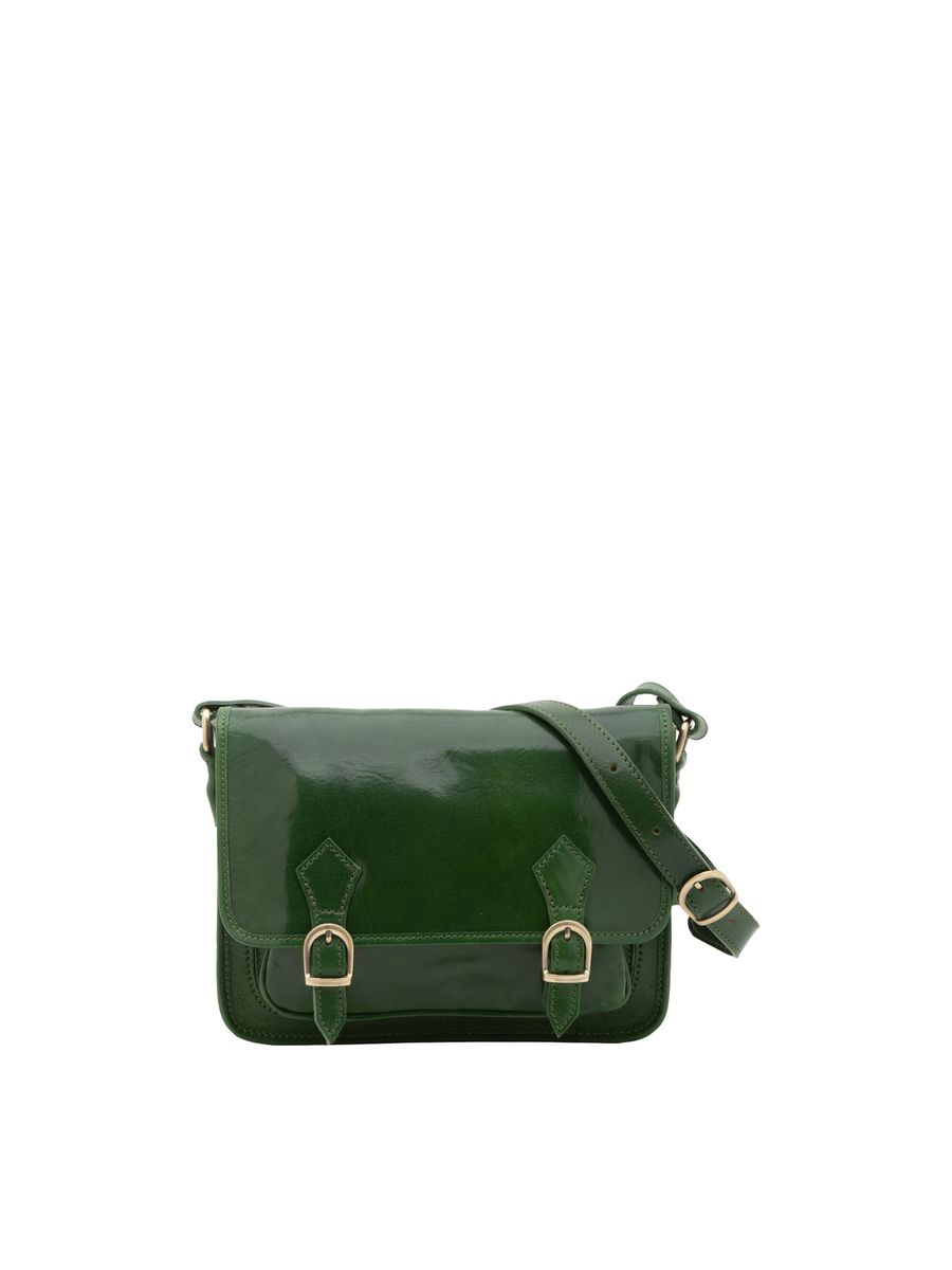 Klassische Satchel-Schultertasche aus Leder