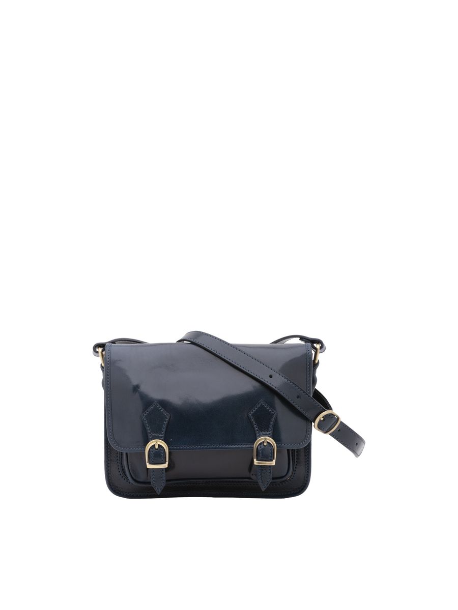 Klassische Satchel-Schultertasche aus Leder