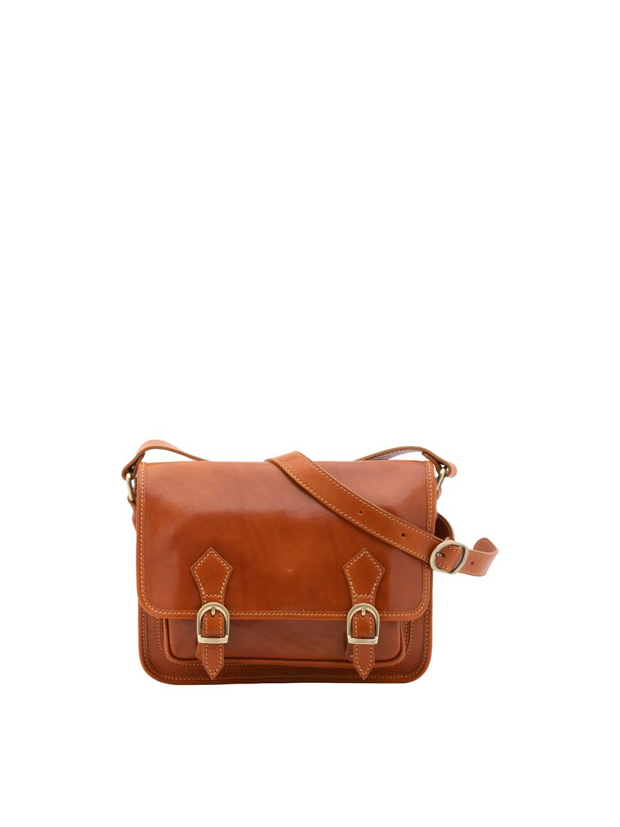 Klassische Satchel-Schultertasche aus Leder