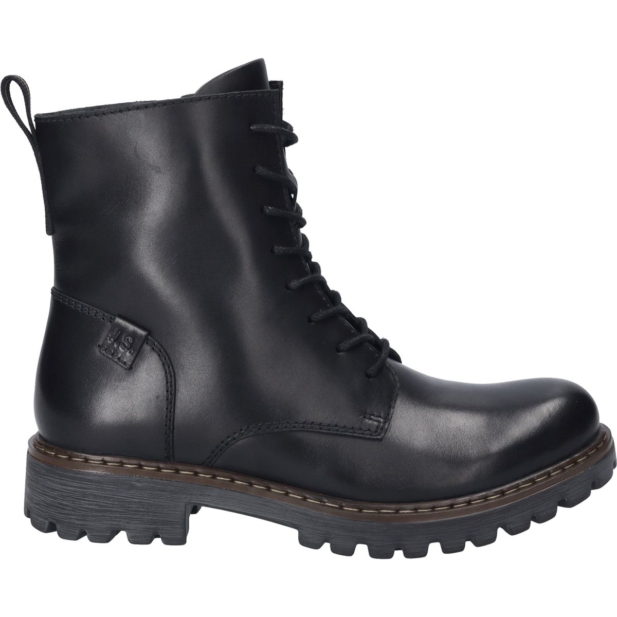 Schnürstiefelette aus Lackleder