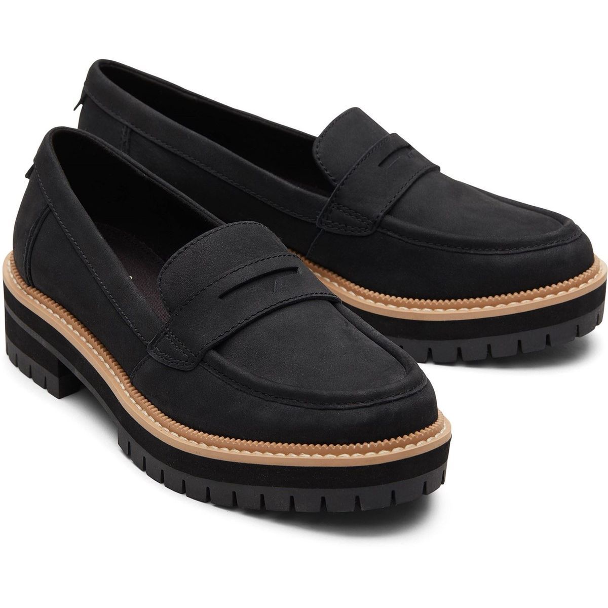 Leder-Loafer mit markanter Profilsohle